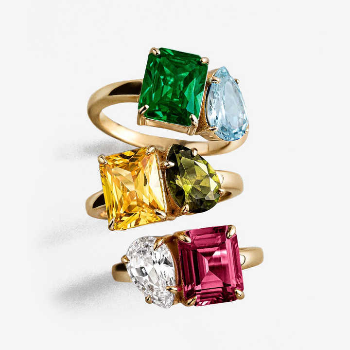 Naissance birthstone pear ring gold SARÉ Anniversary Gifts