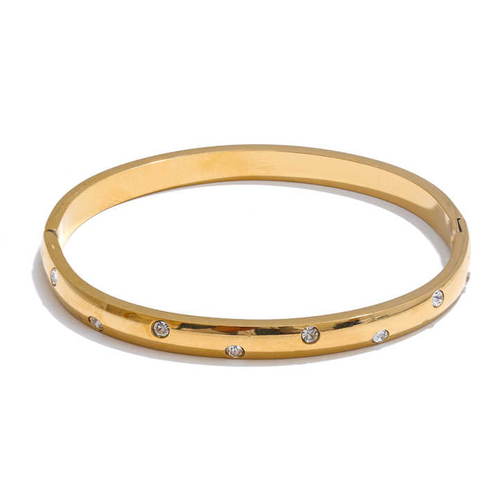 Jimbaran CZ waterproof gold bangle SARÉ Bali Spirit